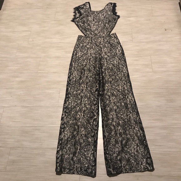 Alexis Livia Silver Lace Jumpsuit M - Picture 2 of 7